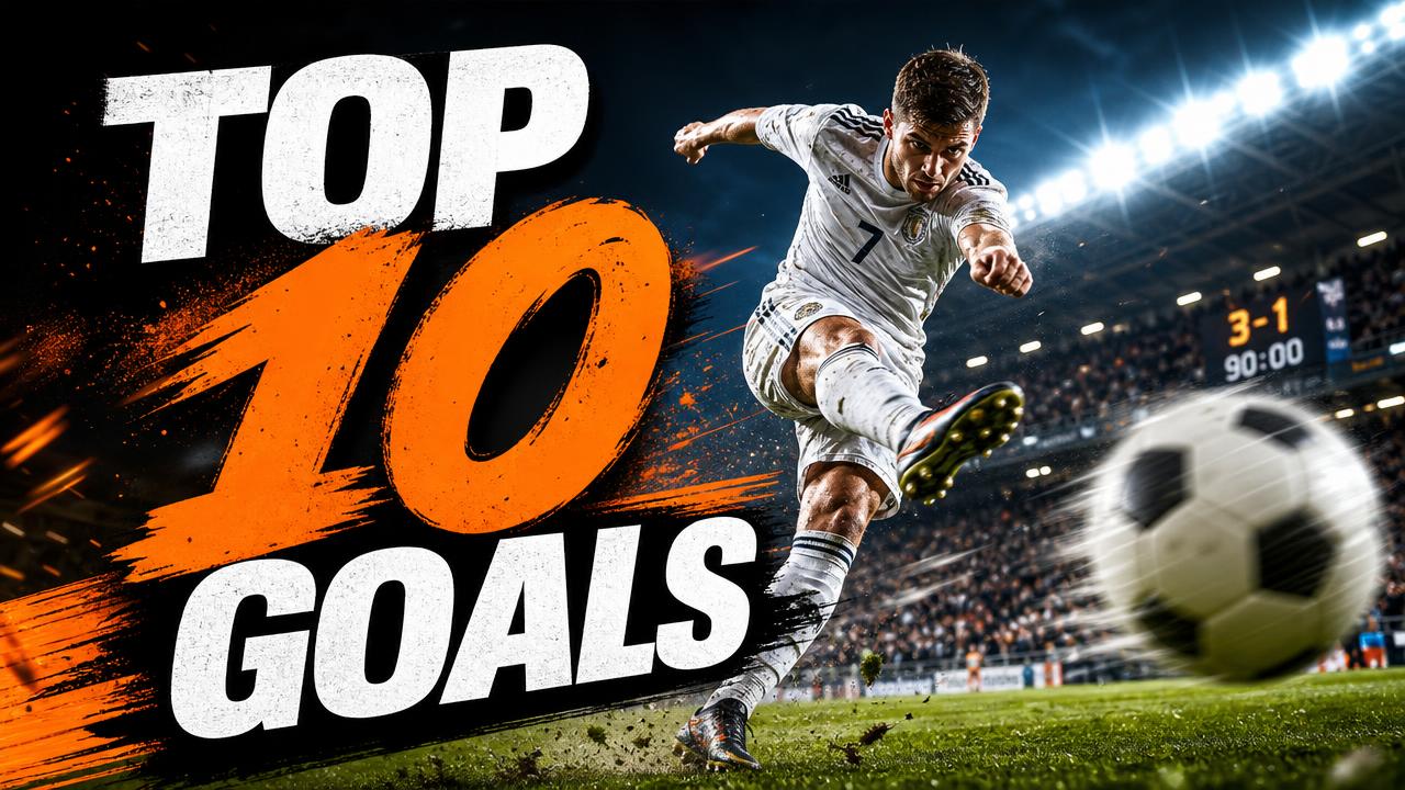 Sports thumbnail of a footballer striking the ball, Top 10 Goals